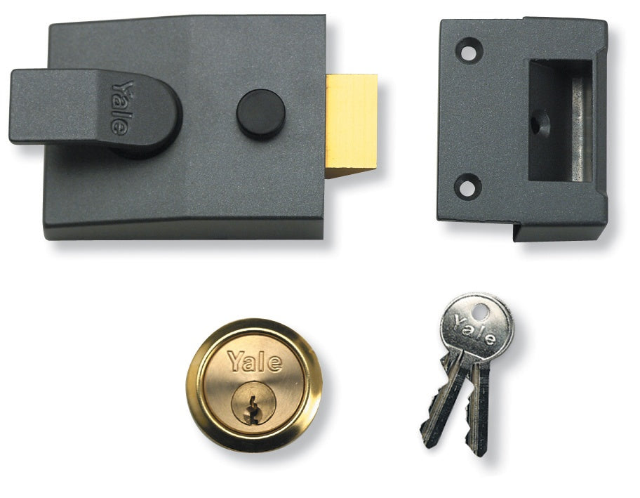 Yale - High Security Deadlocking Night Latch - Grey