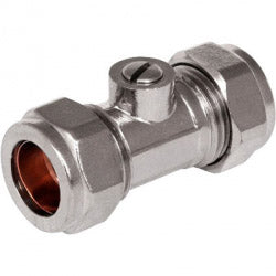 Chrome Plated Isolating Valve - 15 mm