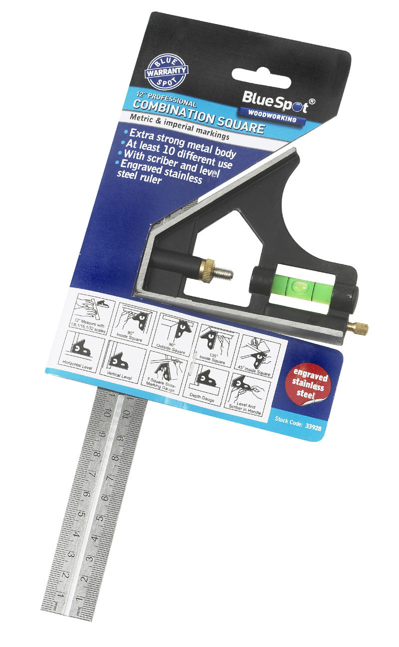 BlueSpot 300mm (12in) Heavy Duty Combination Square (33928)