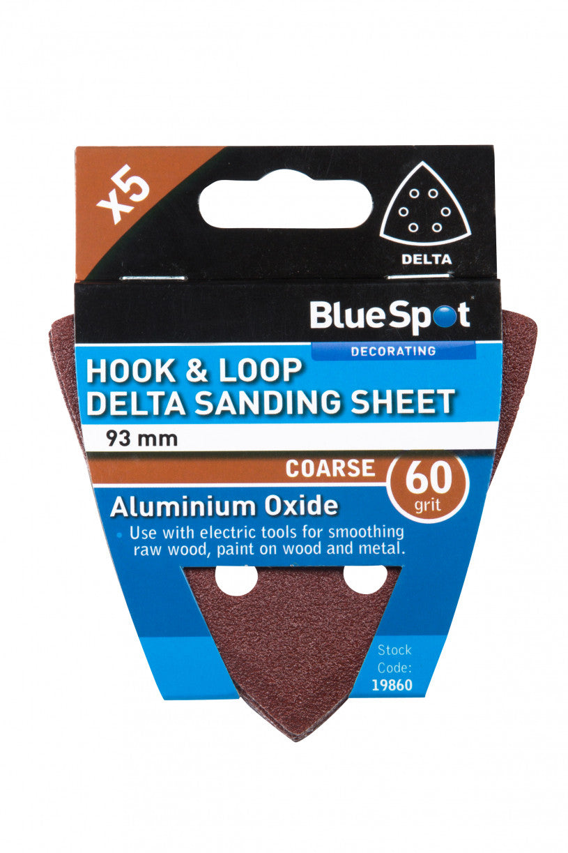 Hook & Loop - Delta Sanding Sheets - 93 mm - 60, 80, 120 & Mixed grit