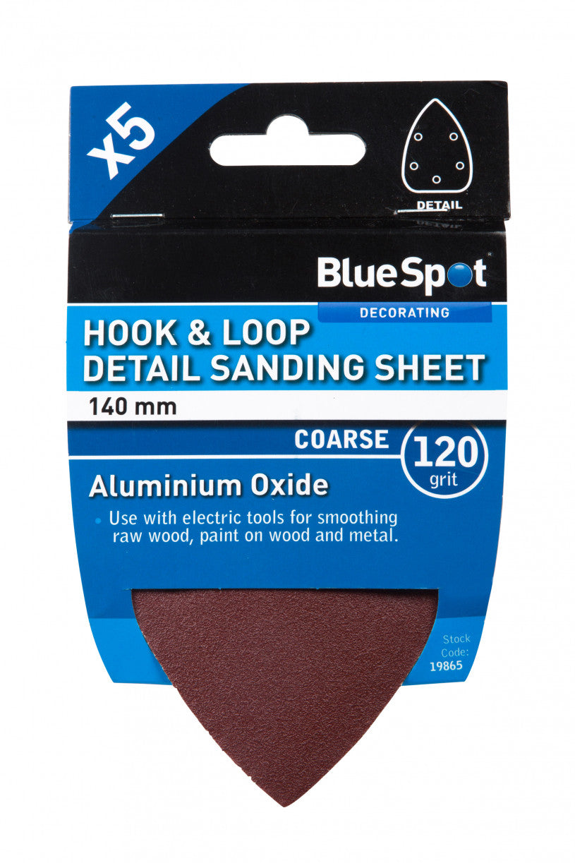 Hook & Loop Detail Sanding Sheets - 140mm - 60, 80, 120 & Mixed grit