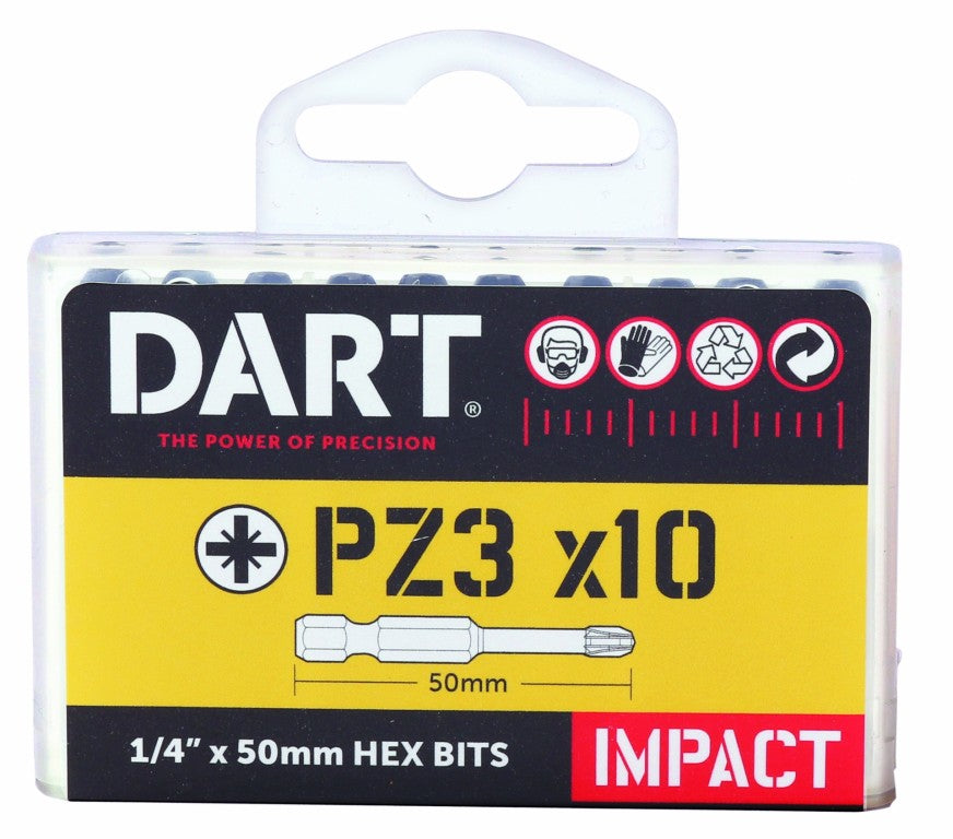 DART PZ3 50mm Impact Driver Bit - Pack 10