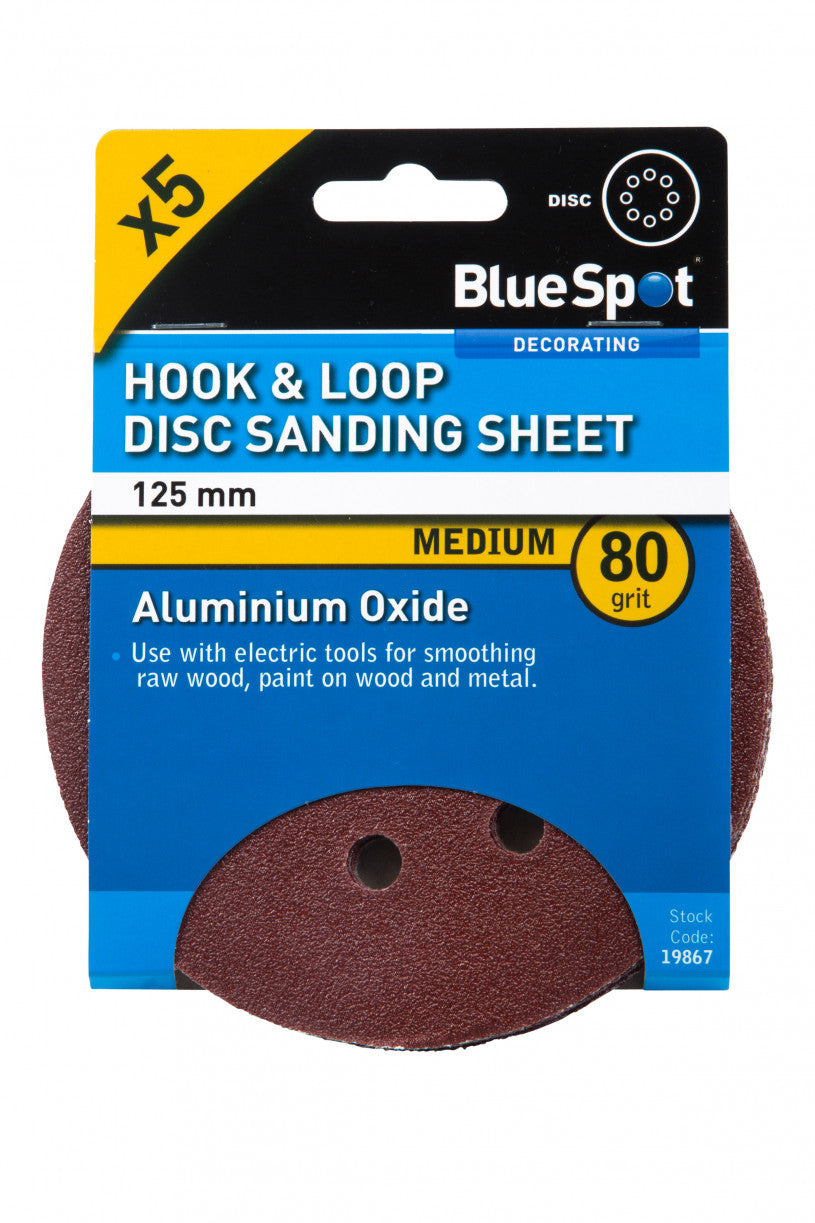 Hook & Loop - Disc Sanding Sheets - 125 mm - 60, 80, 120 & Mixed grit