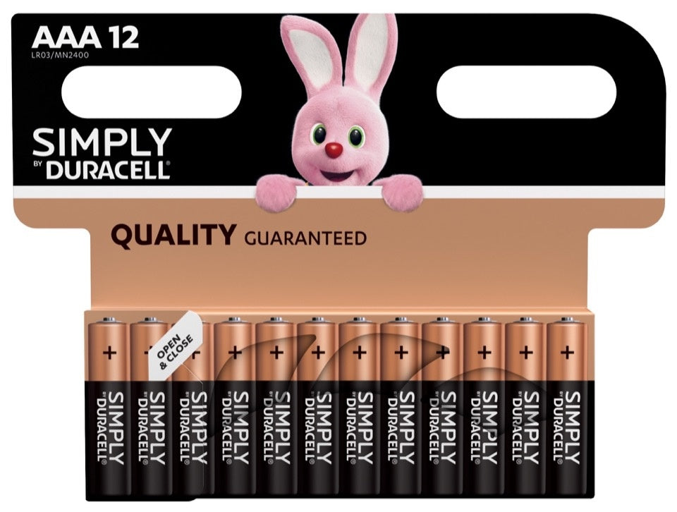 Duracell - Simply LR03/ MN2400 - 1.5V Alkaline AAA Batteries - 4, 8 & 12 pack