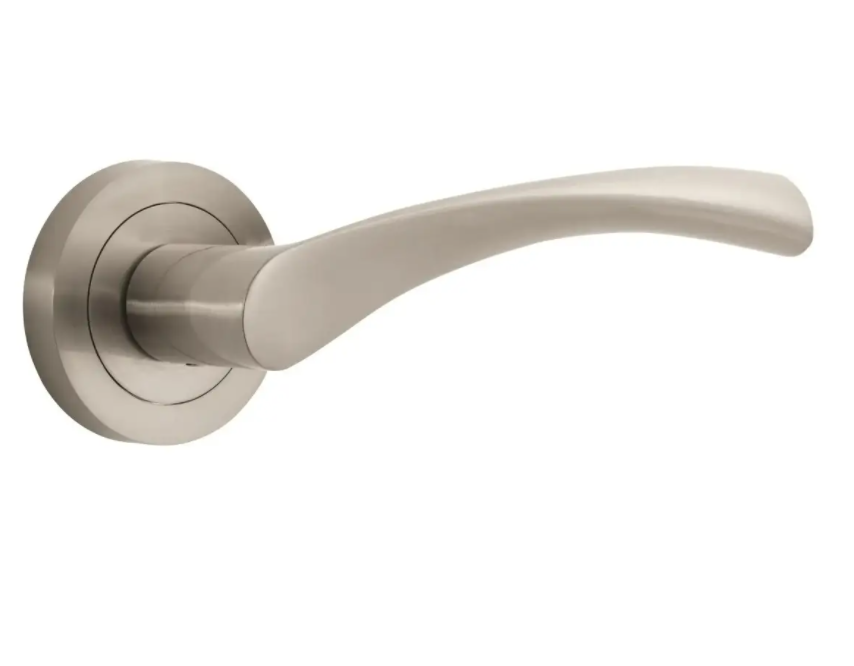 Clemenza Nickel Lever On Rose Door Handle (Pair)