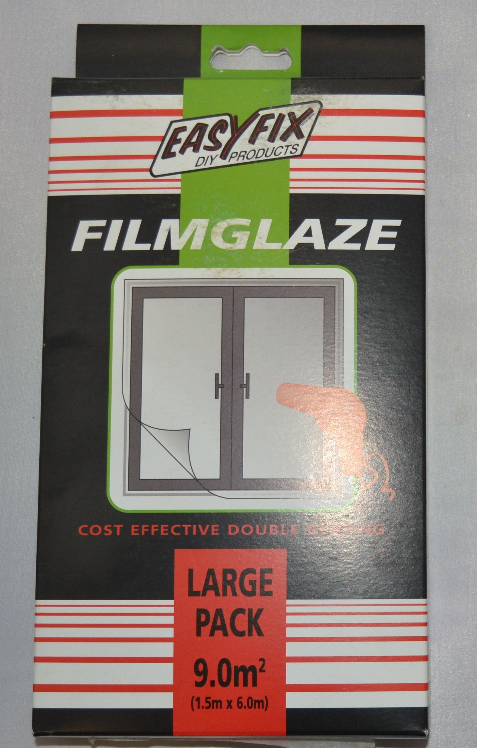 Easyfix - Filmglaze - Cost Effective Double Glazing - Small (1.8m²), Medium (4.5m²) & Large (9m²) packs