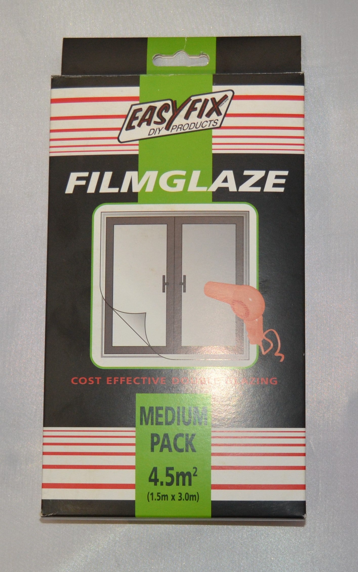 Easyfix - Filmglaze - Cost Effective Double Glazing - Small (1.8m²), Medium (4.5m²) & Large (9m²) packs