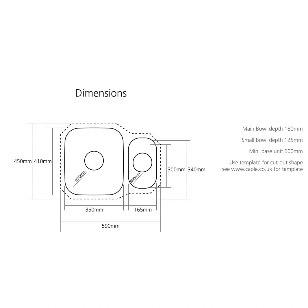 Caple Form 150 Undermount Stainless Steel Sink