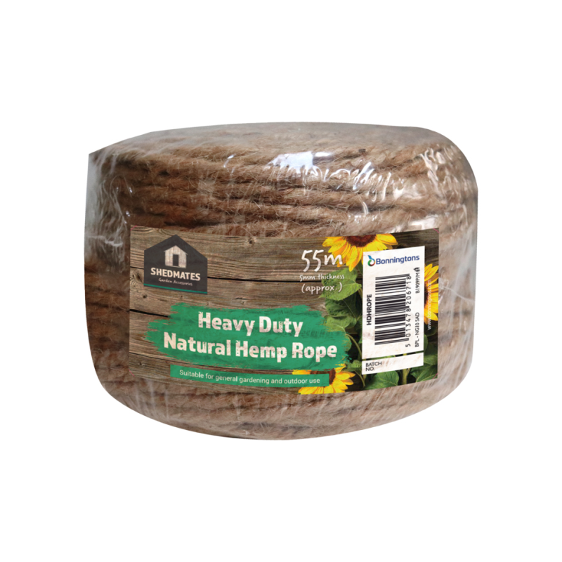 Shedmates Heavy Duty Natural Hemp Rope - 55m (HDHROPE)