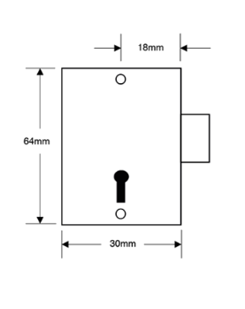 Asec Brass Straight 4 Lever Cupboard Lock 64mm With 2 Keys