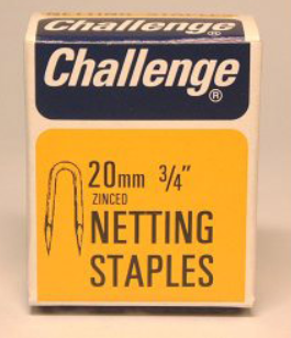 Zinced Netting Staples - 15 mm (5/8"), 20 mm (3/4") & 25 mm (1") - 40g pack