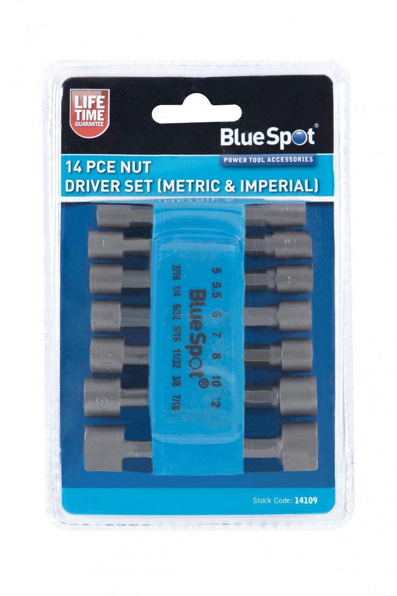 BlueSpot 14 PCE Nut Driver Set (Metric & Imperial) (14109)