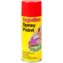 SupaDec Spray Paint - White, Cream, Black, Matt Black, Orange, Blue, Green, Yellow, Red & Grey - 400ml