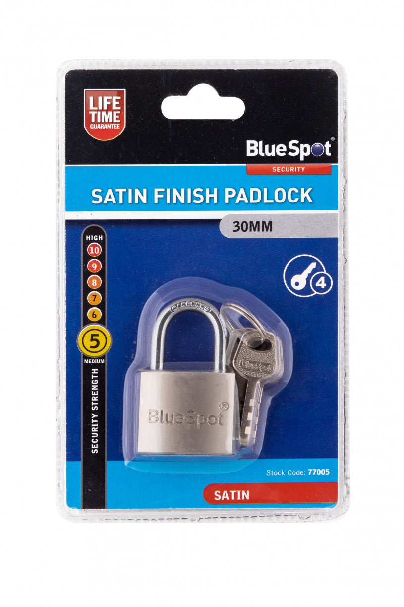 Bluespot Satin Finish Padlock - 30mm & 40mm