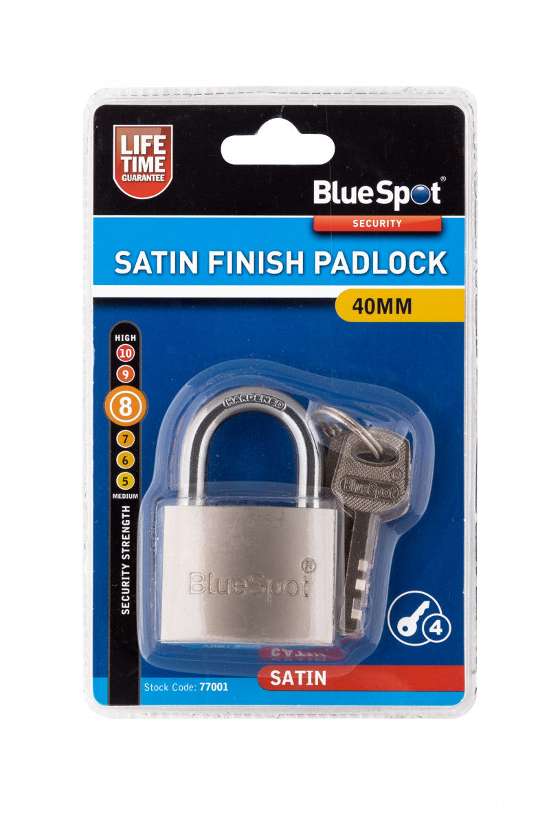 Bluespot Satin Finish Padlock - 30mm & 40mm