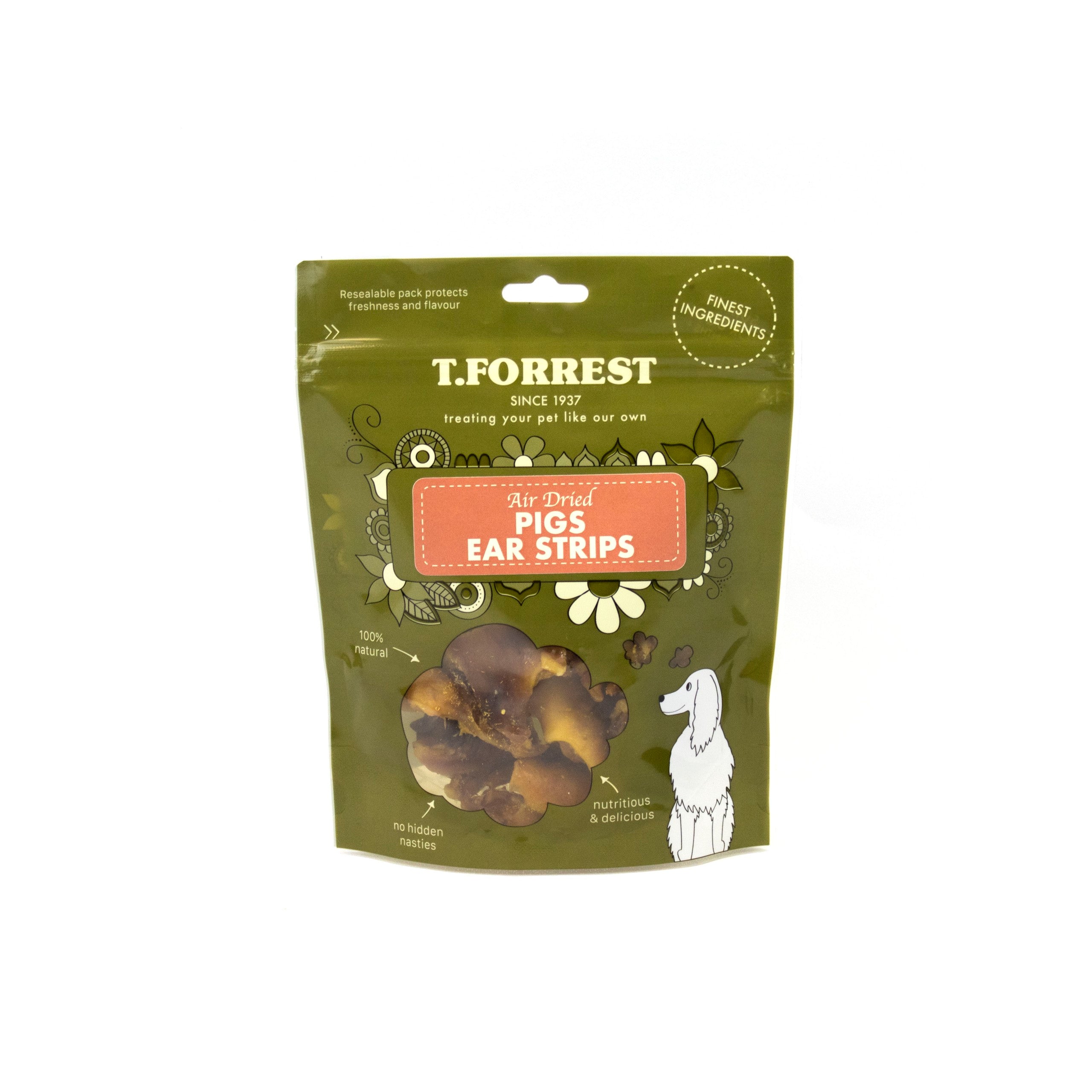 Air Dried Pigs Ear Strips Natural Dog Treats