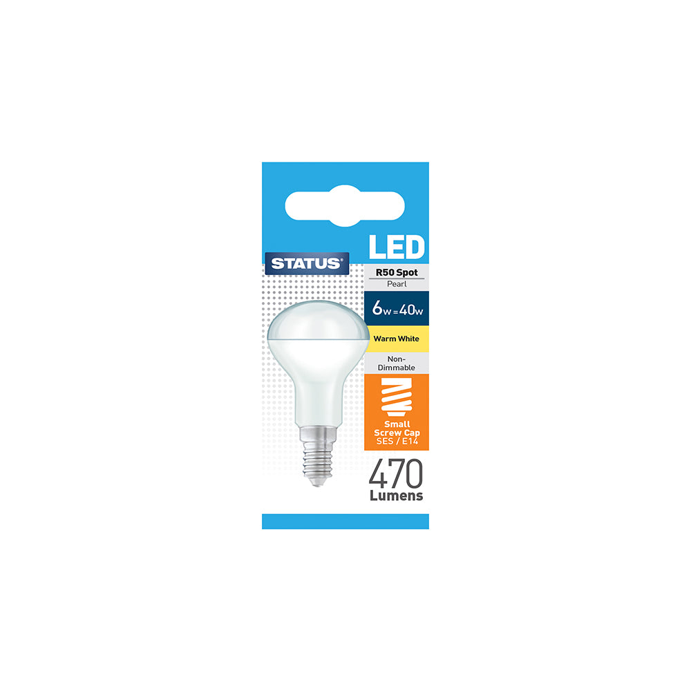 Status - R50 Spot Pearl - LED - 6w=40w - Small Screw Cap SES/E14 - Warm White