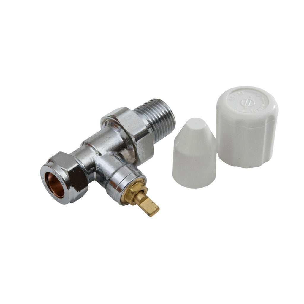 SupaPlumb - Chrome Radiator Straight Valve - 15 mm