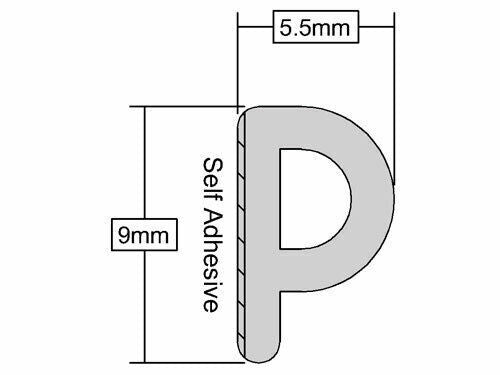 Stormguard Self Adhesive Draught Excluder P Strip White 5 Metres