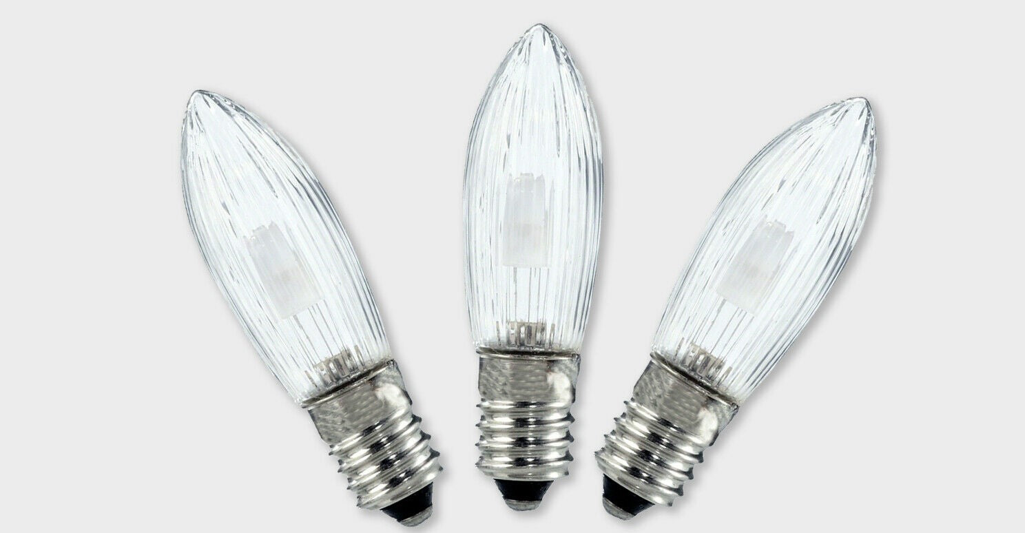 Replacement Christmas Light Bulb Clear Lined MES 34V 3W Small Screw (Sold Individually)