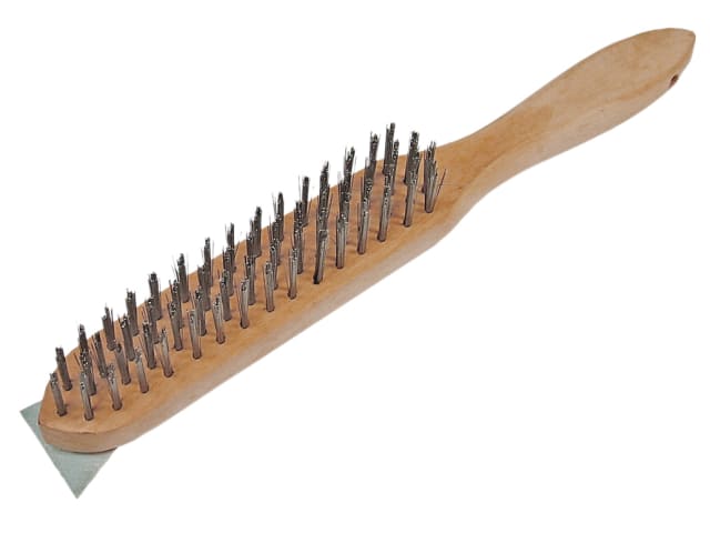 Faithfull - Heavy-Duty Scratch Brush with Scraper - 4 Row