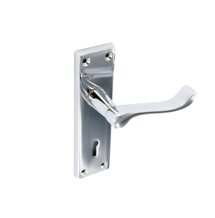 Securit Chrome Scroll Lock Door Handles -150mm (6")