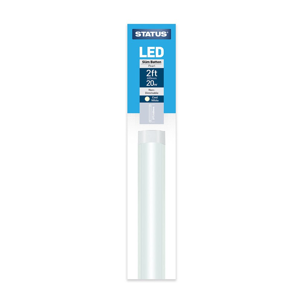 LED Slim Batten Pearl Cool White Light Tube - 2ft, 4ft, 5ft & 6ft