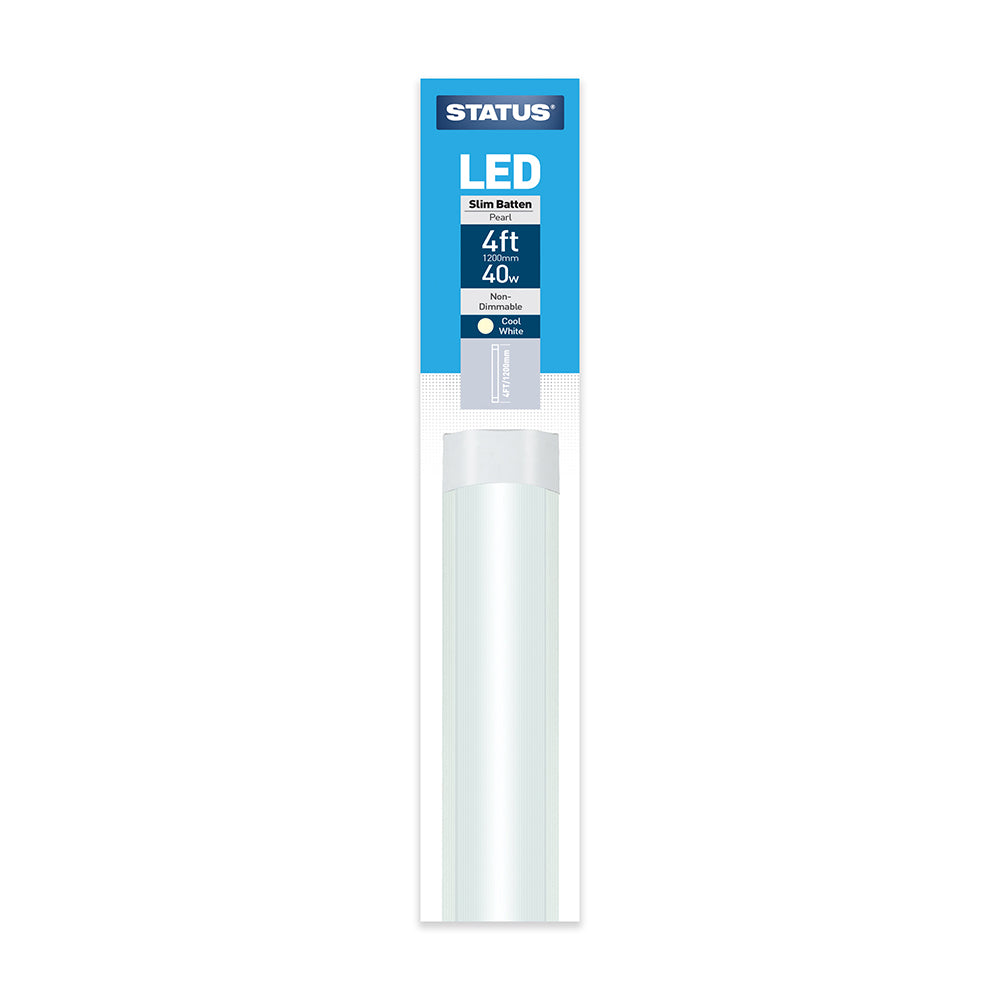 LED Slim Batten Pearl Cool White Light Tube - 2ft, 4ft, 5ft & 6ft