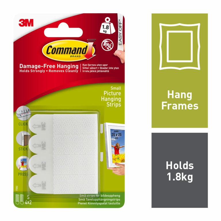 Command Brand Picture Hanging Strips - Small, Medium & Large