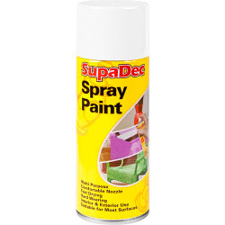 SupaDec Spray Paint - White, Cream, Black, Matt Black, Orange, Blue, Green, Yellow, Red & Grey - 400ml