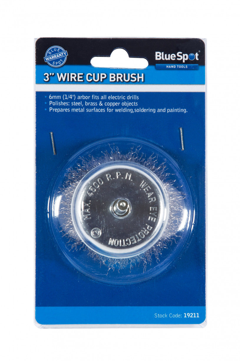 BlueSpot Wire Cup Brush 75mm (3in) (19211)